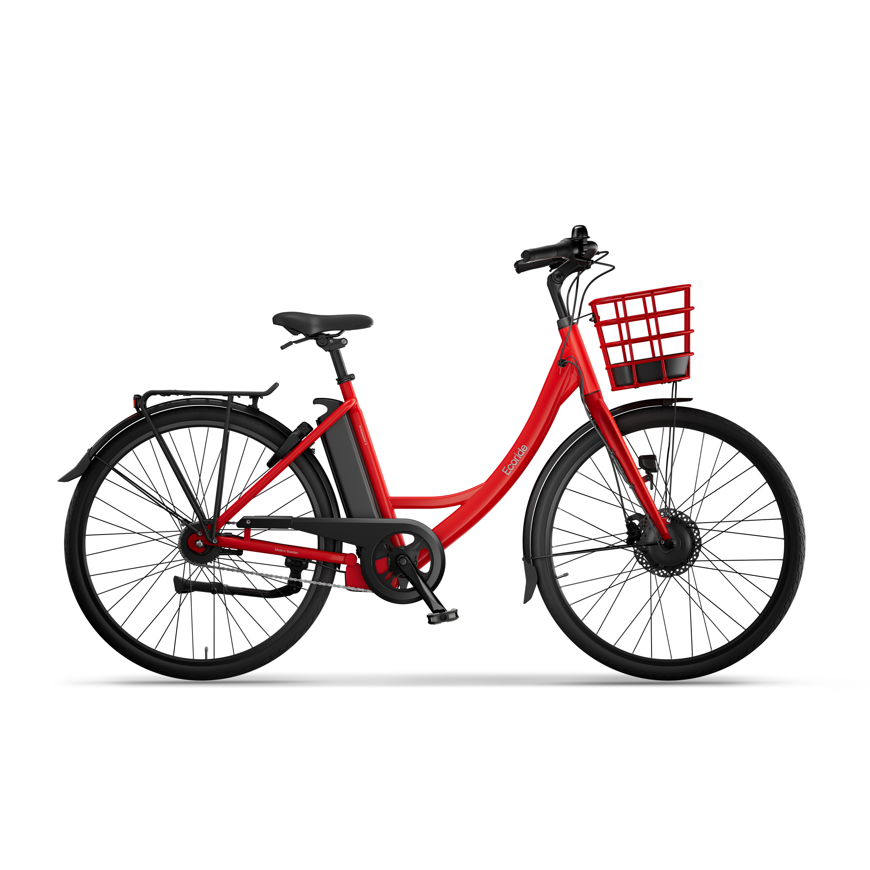 Ecoride Ambassador 3 Navmotor | Kjede | Fotbrems, Röd, One-size (M/L)